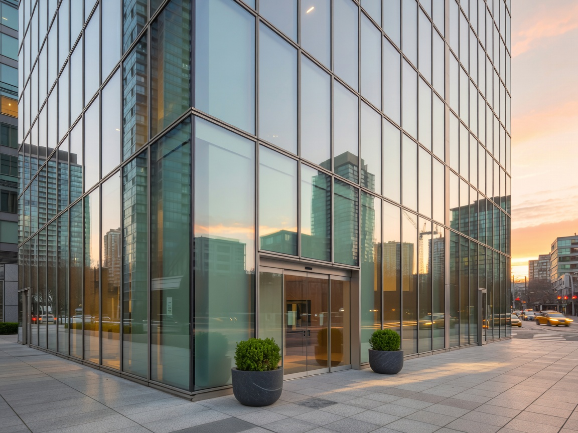 Sleek glass exterior of a modern luxury hotel in a city environment representing Parq Vancouver